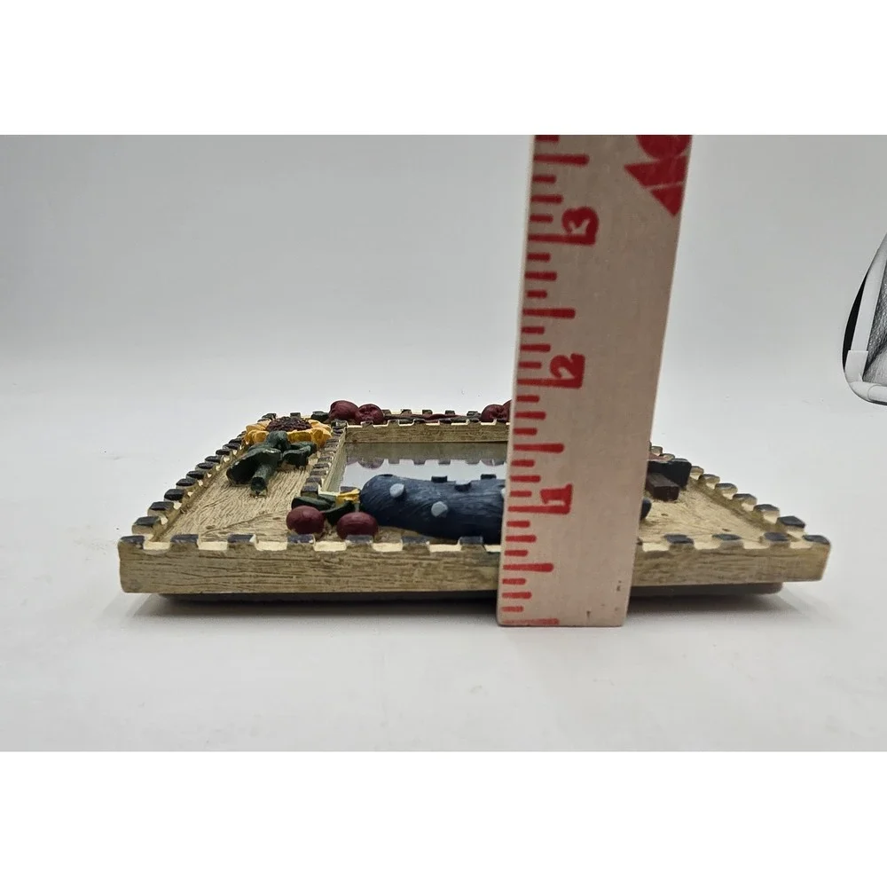 Folk Art Bird Birdhouse Sunflower Resin Wall Mirror Country Farmhouse Decor